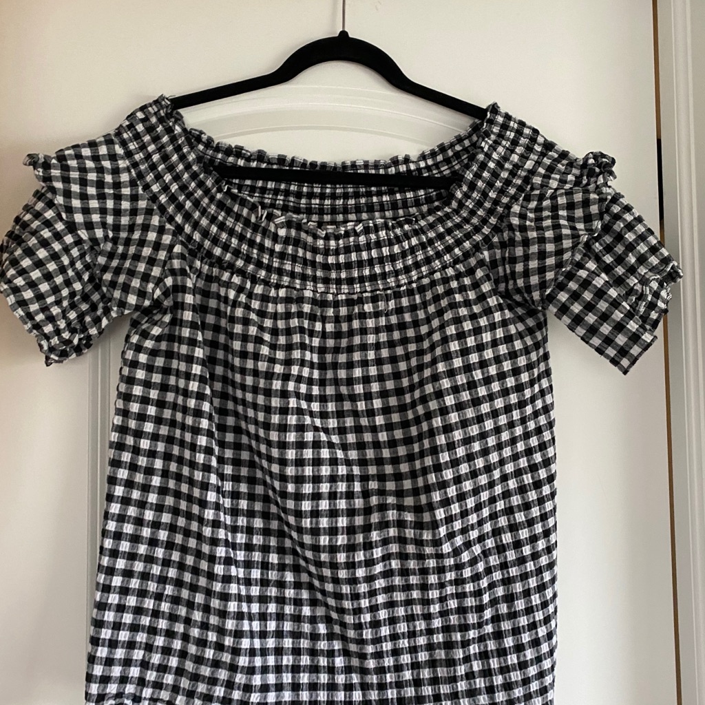 Off Shoulder Gingham Top